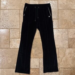 Celine x Hedi Slimane Velour Triomphe Logo Black Track Pants